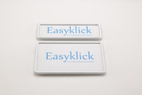 Easyklick Nummernrahmen Chrom matt hochformat Set