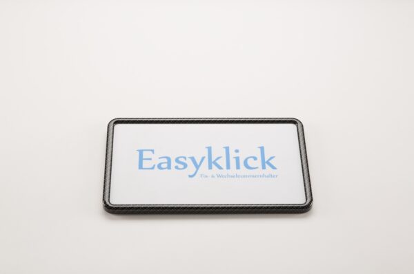 Easyklick Nummernrahmen Schwarz-carbon hochformat hinten