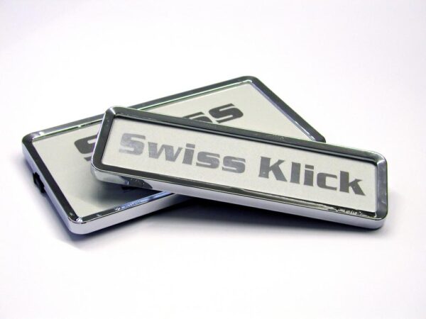 Swiss Klick Nummernrahmen Chrom glanz hochformat hinten